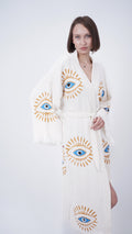Handmade Evil Eye Kimono | Boho Festival & Beachwear Cover Up