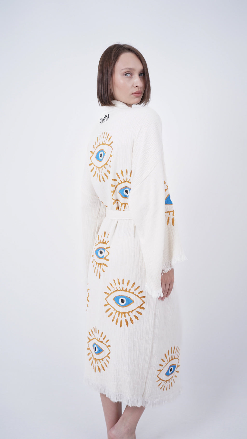 Handmade Evil Eye Kimono | Boho Festival & Beachwear Cover Up