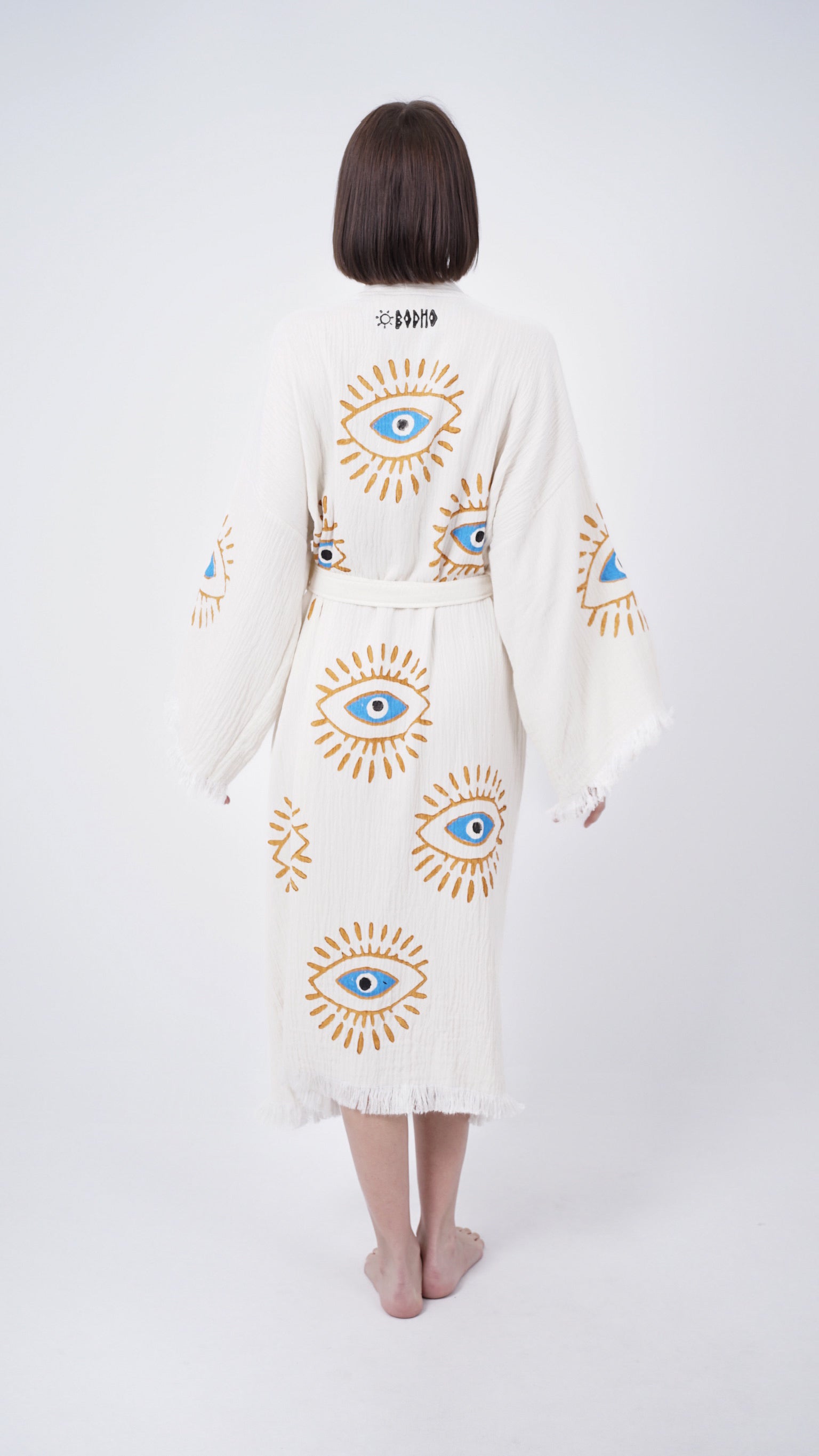 Handmade Evil Eye Kimono | Boho Festival & Beachwear Cover Up