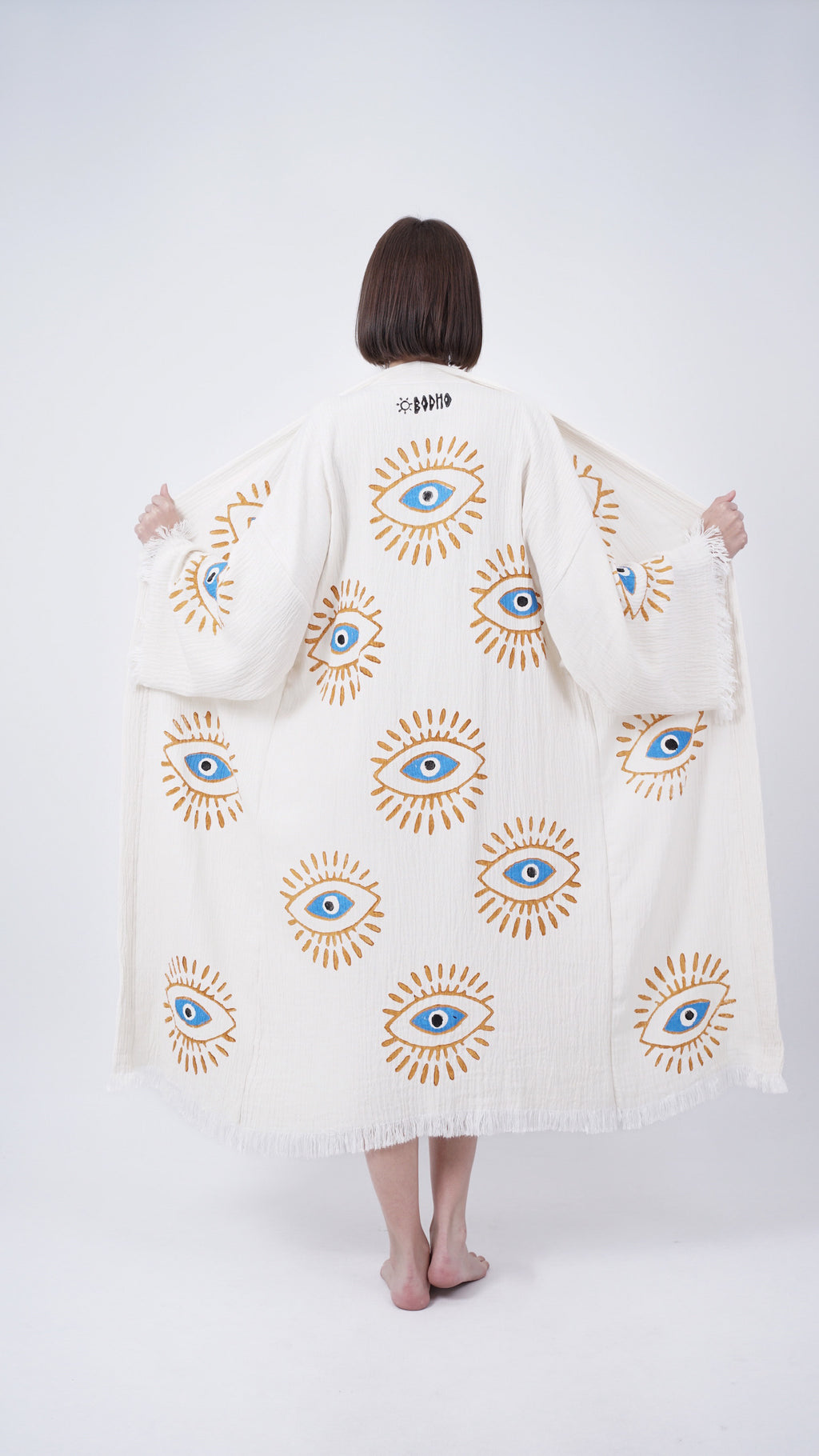 Handmade Evil Eye Kimono | Boho Festival & Beachwear Cover Up