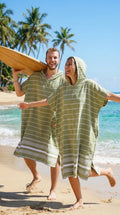 Turkish Cotton Hooded Beach Poncho – Quick Dry Sand-Free Changing Towel