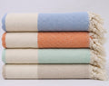 Diamond Turkish Beach Towel 4-Pack Sets | 100% Cotton Peshtemal