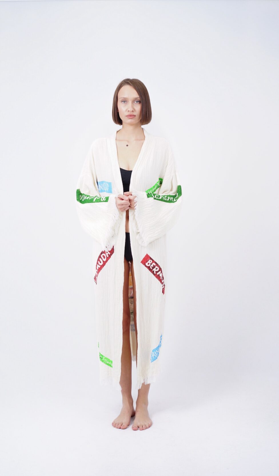 Handmade Evil Eye Boho Festival Kimono, Boho Beachwear, Beachwear Cover Up, Ethnic Kimono, Cardigan, Bathrobe, Morning Robe, Spa Robe