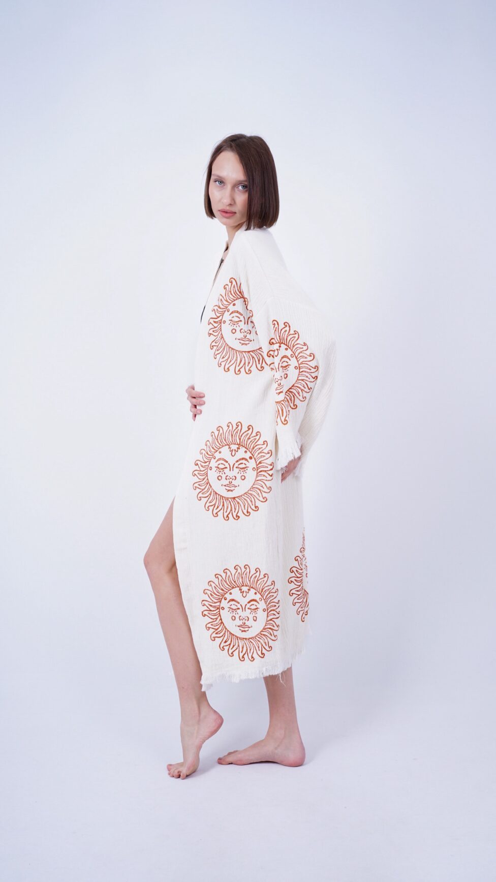 Handmade Evil Eye Boho Festival Kimono, Boho Beachwear, Beachwear Cover Up, Ethnic Kimono, Cardigan, Bathrobe, Morning Robe, Spa Robe
