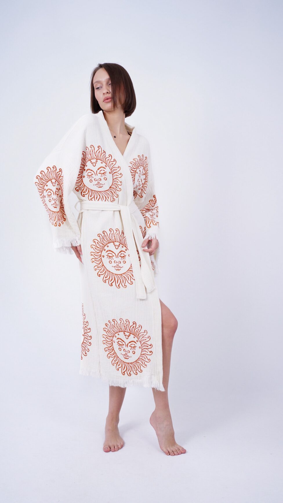 Handmade Evil Eye Boho Festival Kimono, Boho Beachwear, Beachwear Cover Up, Ethnic Kimono, Cardigan, Bathrobe, Morning Robe, Spa Robe