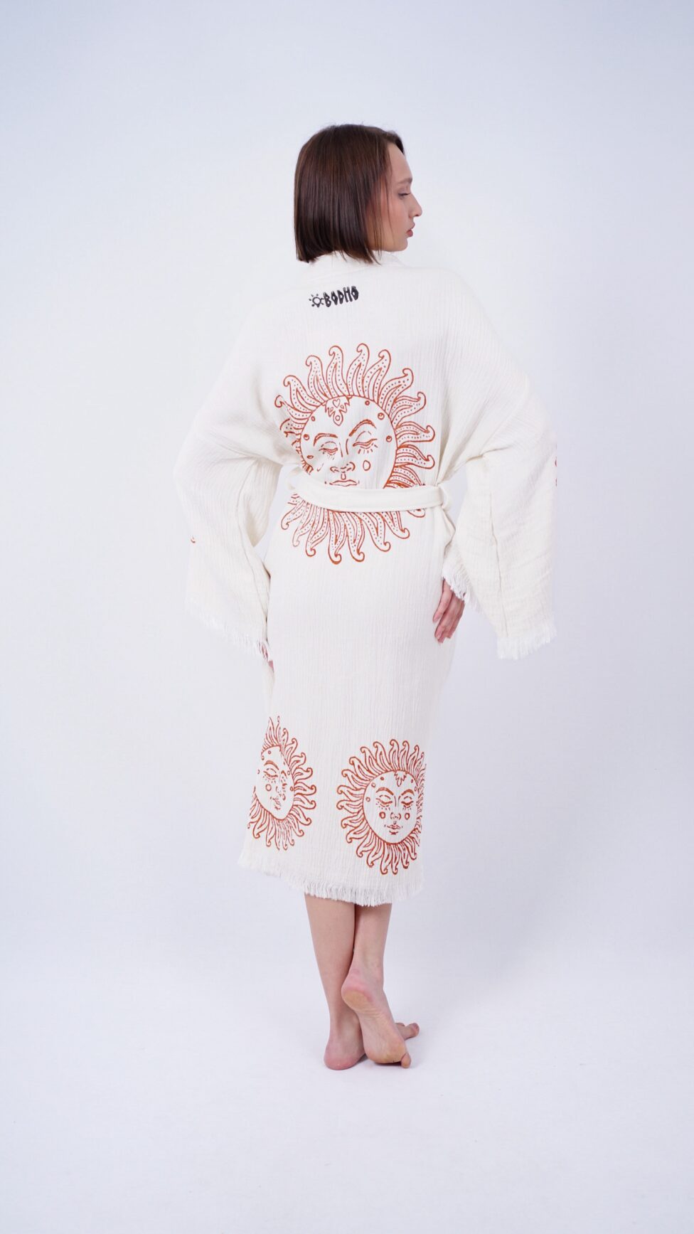 Handmade Evil Eye Boho Festival Kimono, Boho Beachwear, Beachwear Cover Up, Ethnic Kimono, Cardigan, Bathrobe, Morning Robe, Spa Robe