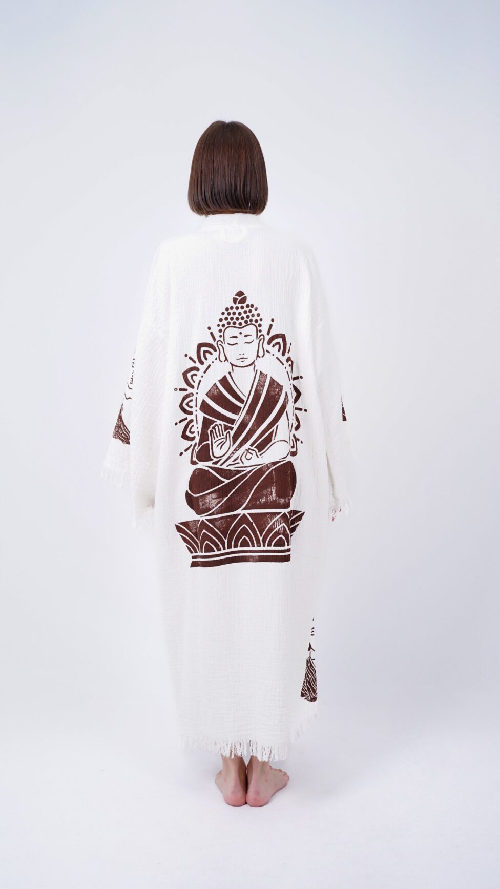 Handmade Budha Boho Festival Kimono, Boho Beachwear, Beachwear Cover Up, Ethnic Kimono, Cardigan, Bathrobe, Morning Robe, Spa Robe